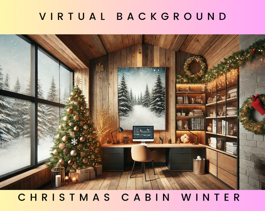 Christmas Cabin Winter Rustic Country Zoom Background