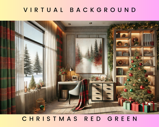 Christmas Red Green Zoom Background